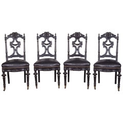 Set of two 19th c. Ebonized Side Chairs for Hilary Set of two 19th c. Ebonized Side Chairs for Hilary