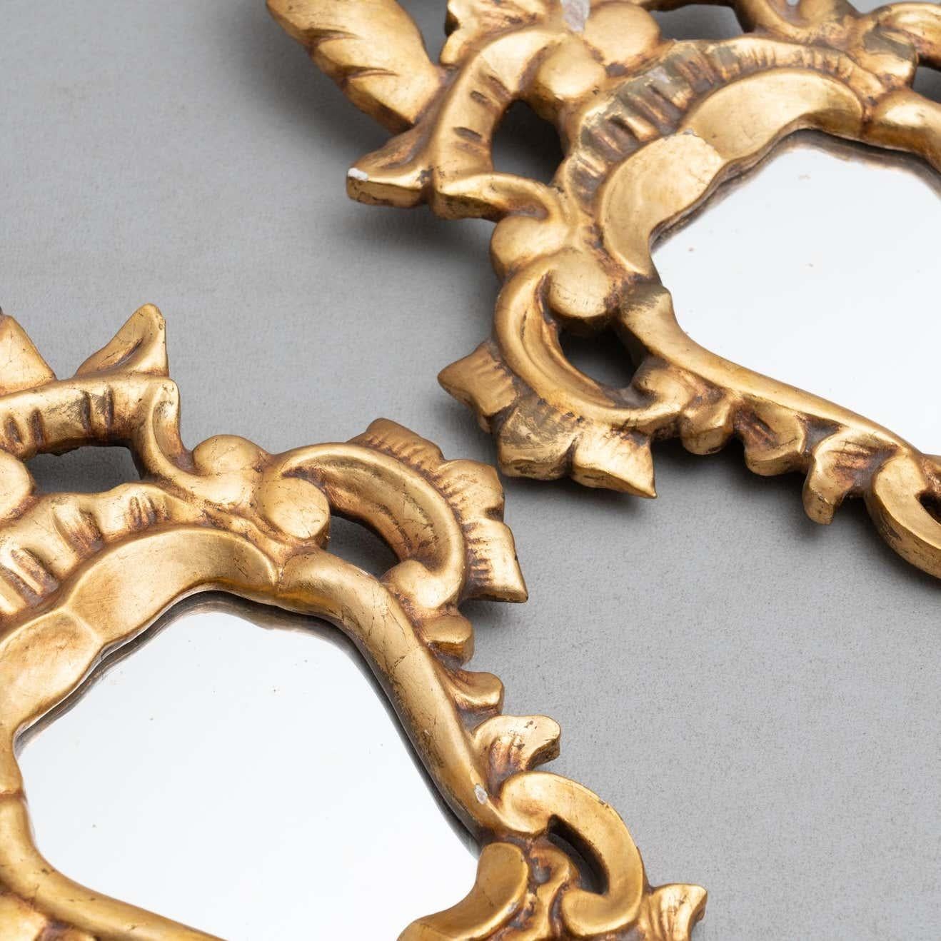 Set of Two 19th Century Antique Gold Cornucopia Mirrors For Sale 6