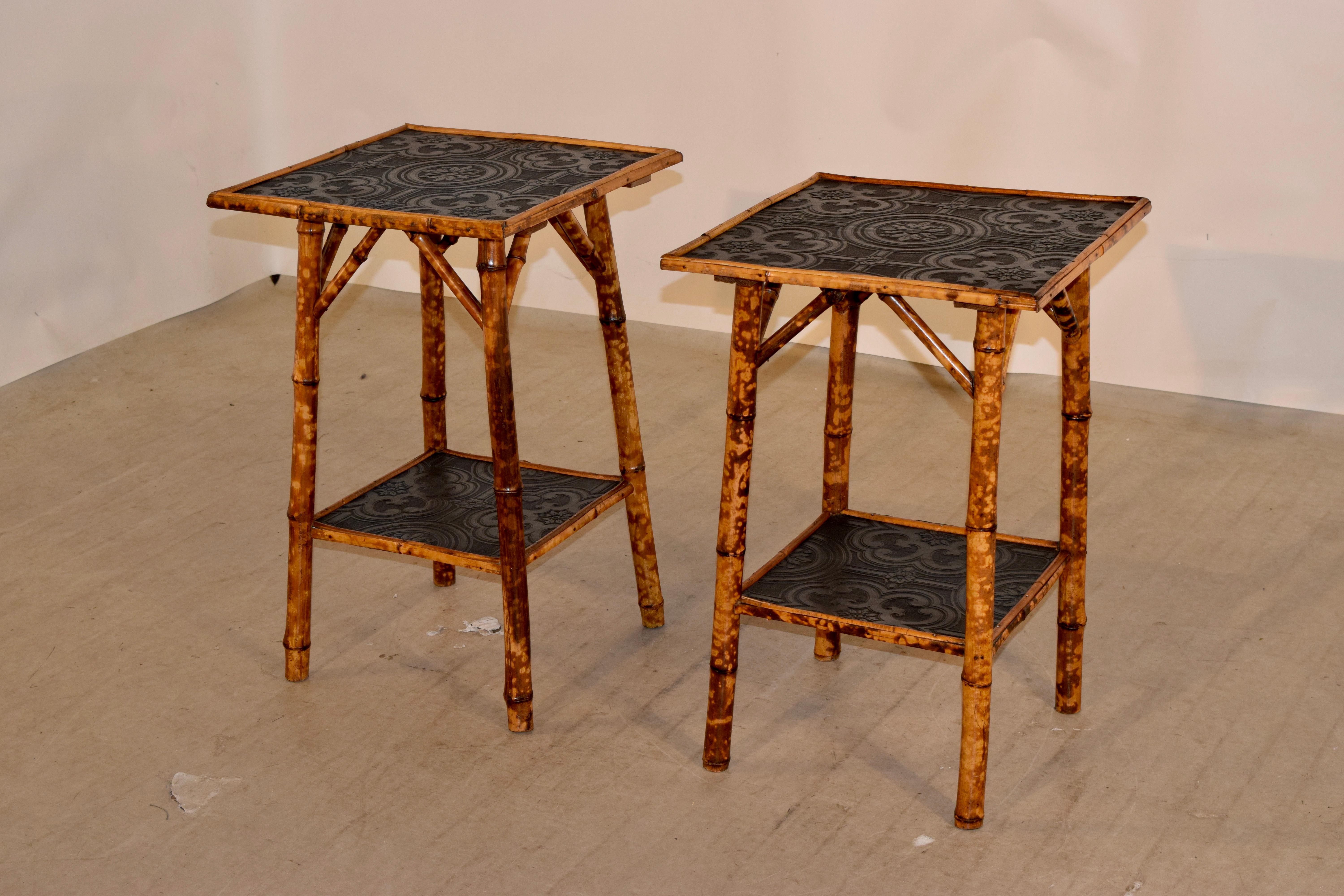 Art Nouveau Set of Two 19th Century Bamboo Side Tables