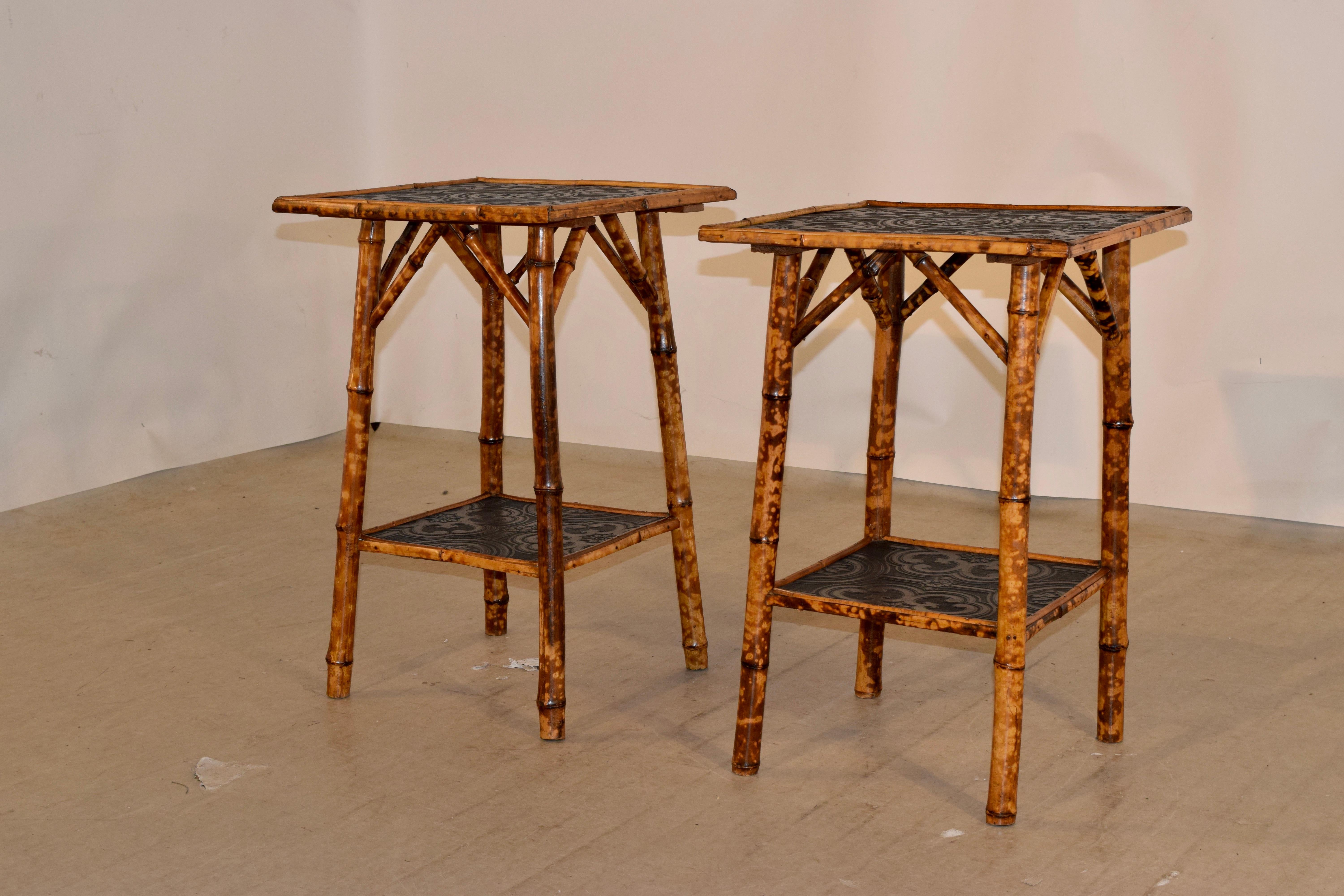 French Set of Two 19th Century Bamboo Side Tables