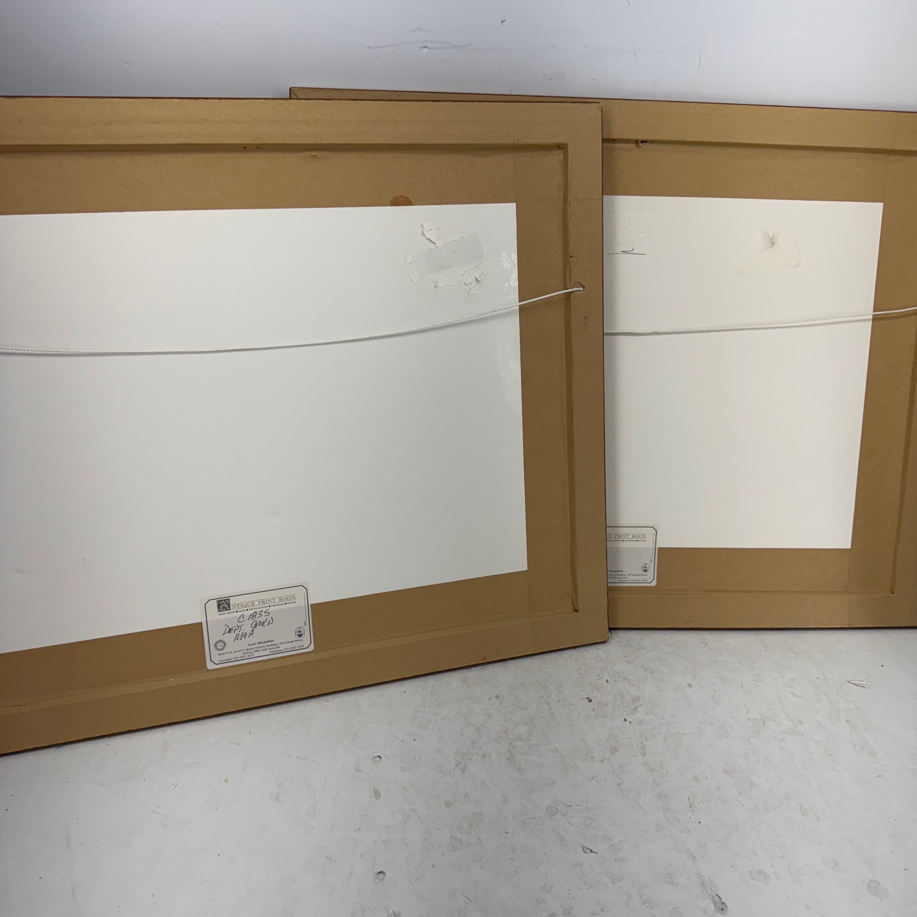Set von zwei französischen handkolorierten Regionalkarten des 19. Jahrhunderts im Zustand „Gut“ im Angebot in Haddonfield, NJ