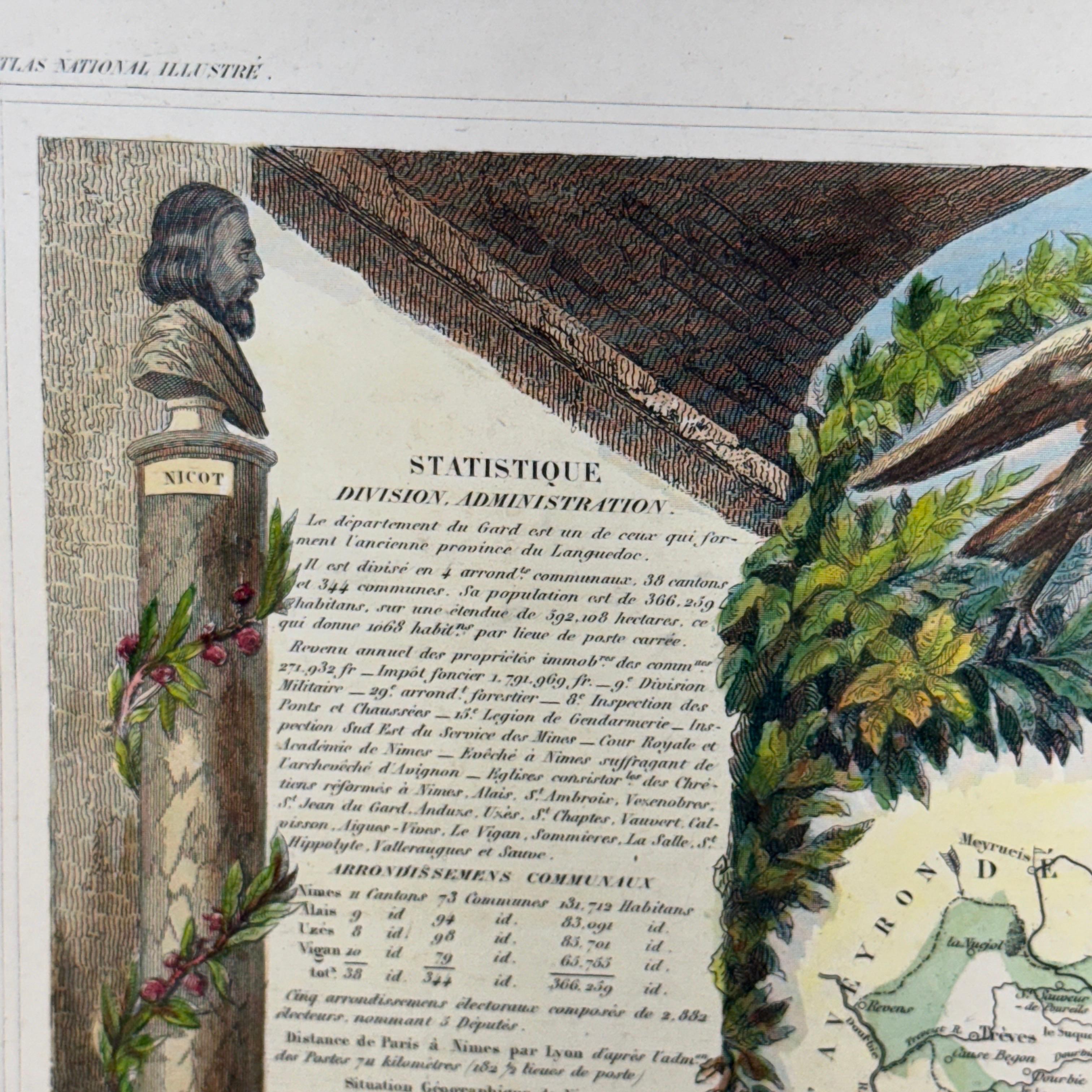 Set von zwei französischen handkolorierten Regionalkarten des 19. Jahrhunderts im Angebot 2