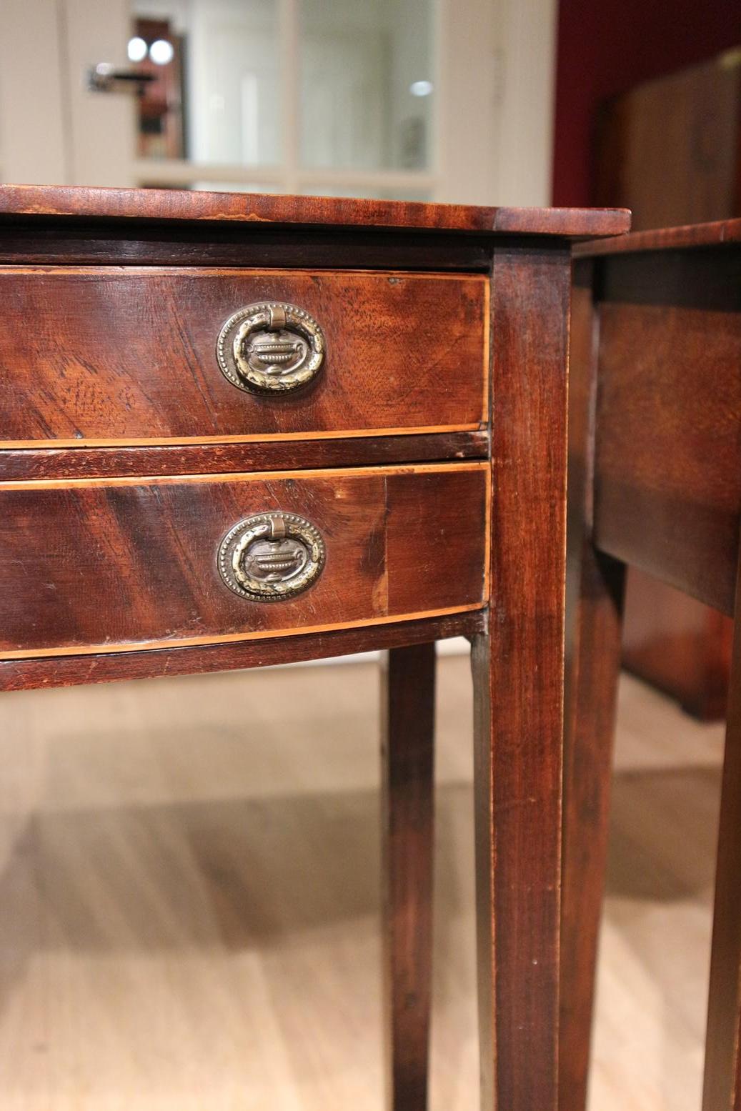 English Set of Two 19th Century Victorian Mahogany Bedside Tables