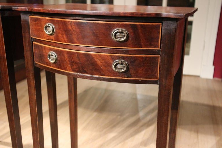 Set of Two 19th Century Victorian Mahogany Bedside Tables at 1stDibs