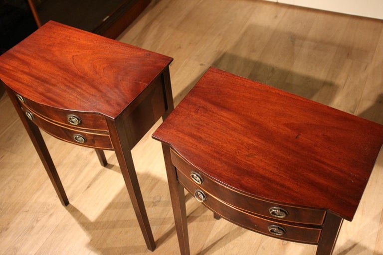 Set of Two 19th Century Victorian Mahogany Bedside Tables at 1stDibs