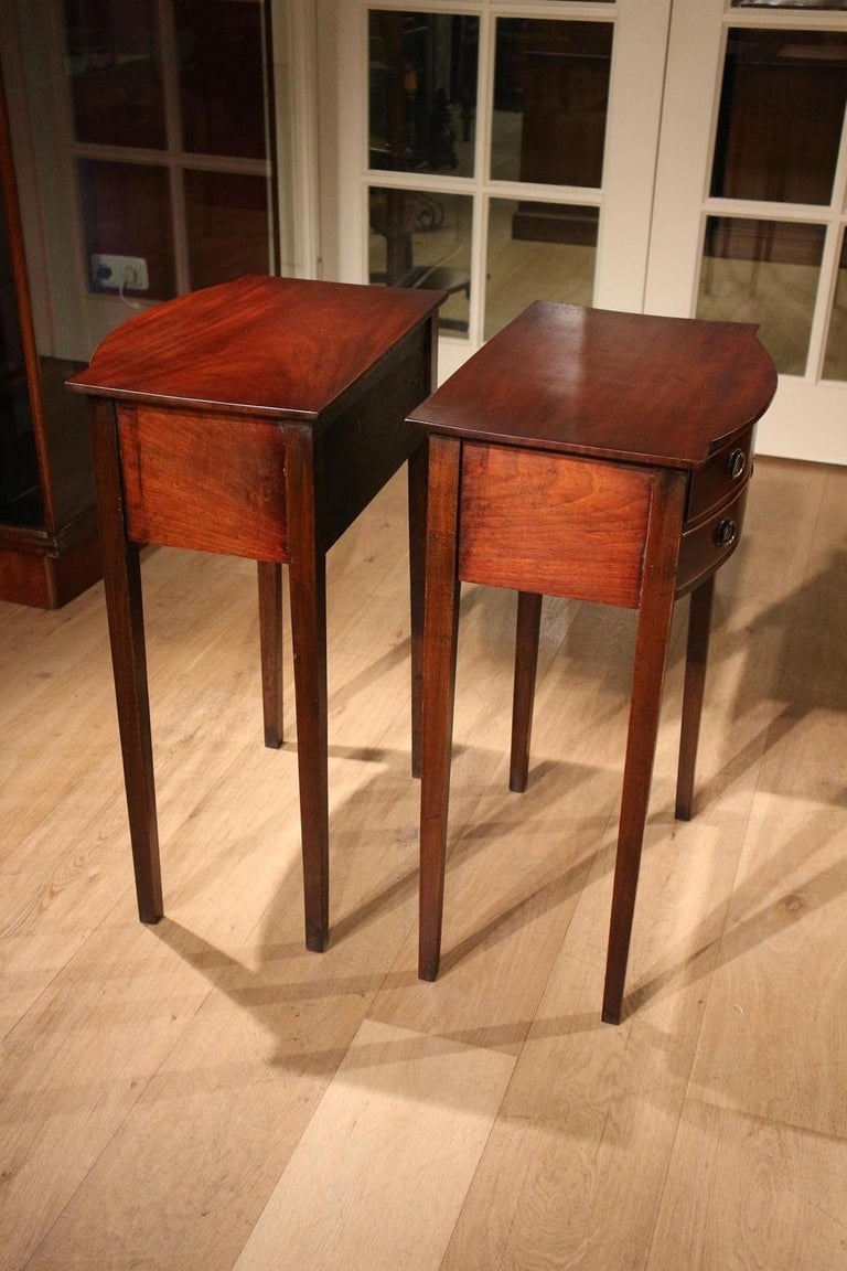 Set of Two 19th Century Victorian Mahogany Bedside Tables at 1stDibs