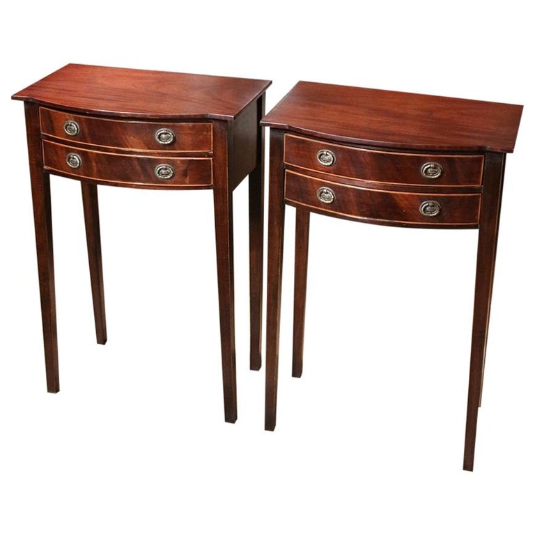 Set of Two 19th Century Victorian Mahogany Bedside Tables at 1stDibs