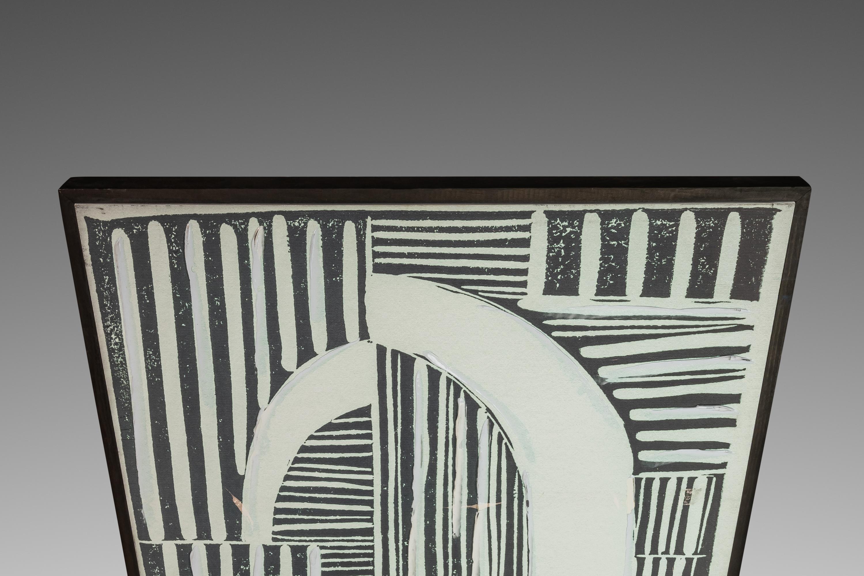 Set von zwei (2) Abstrakten Wandgemälden, digitaler Linocut „A“-Druck im Angebot 5