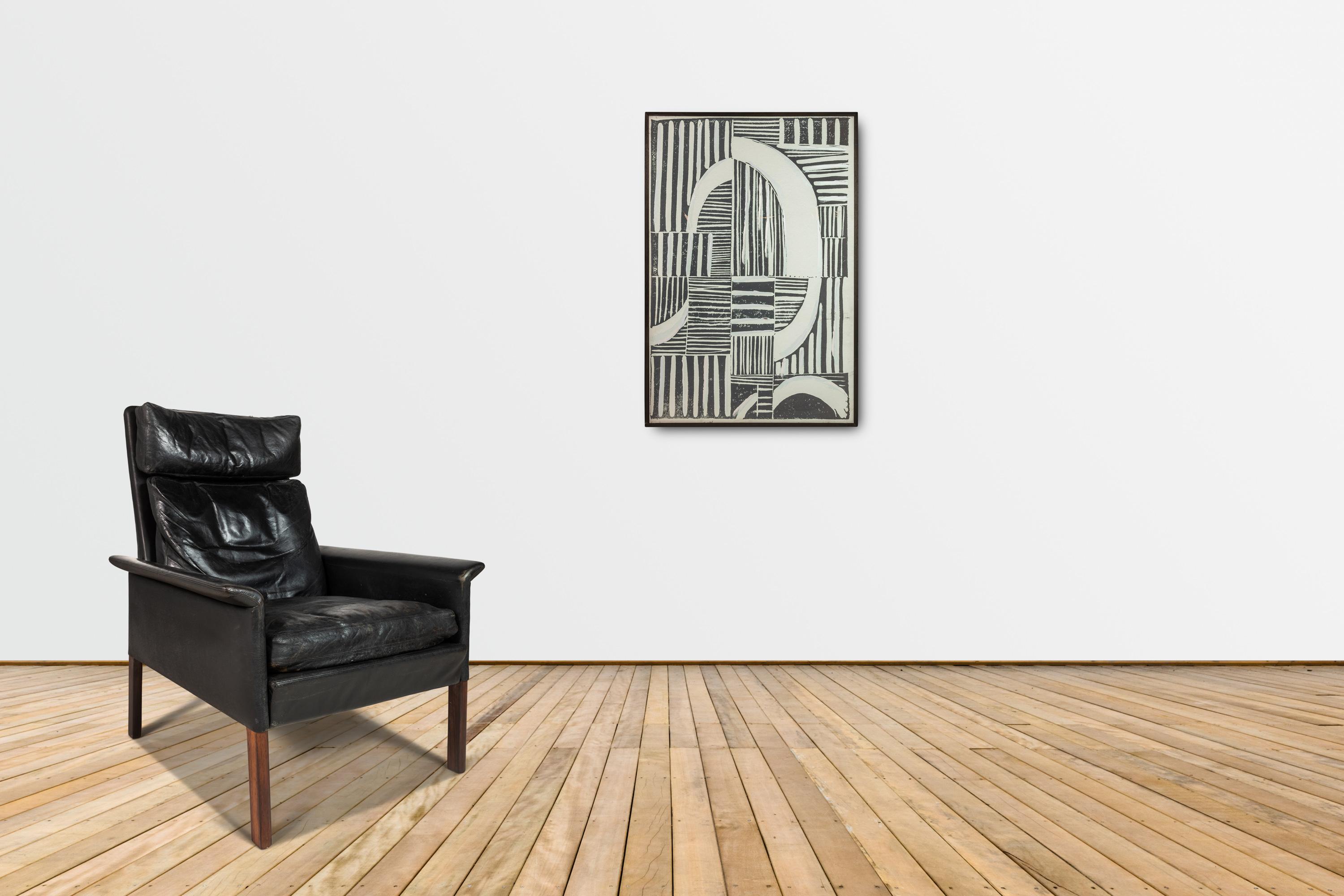 Set von zwei (2) Abstrakten Wandgemälden, digitaler Linocut „A“-Druck (amerikanisch) im Angebot