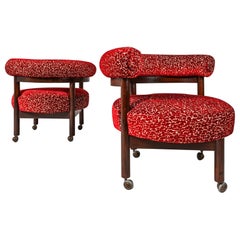 Set of Two (2) Barrel Back Lounge Chairs in Walnut After Nanna Ditzel, c. 1960's