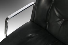 Set of Two (2) Black & Chrome High Stance Office Chairs, USA, c. 1960's