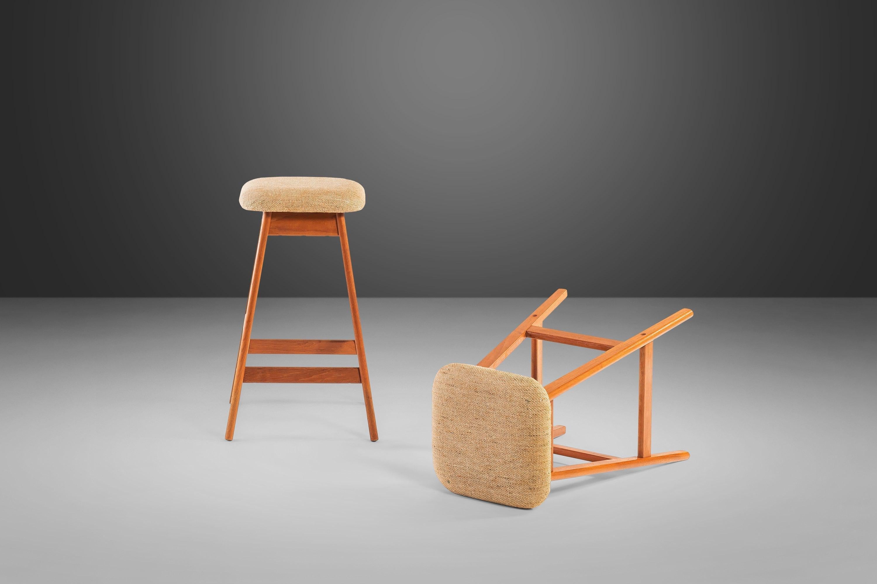 Set of Two '2' Counter Height Barstools by Vamdrup Stolefabrik in Teak 3