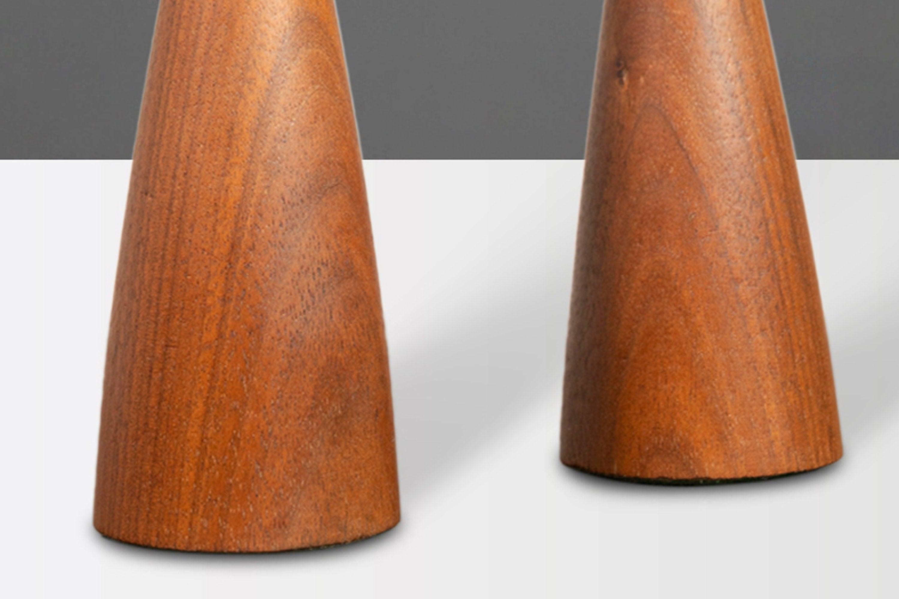 Mid-20th Century Set of Two '2' Danish Mid-Century Modern Candlestick Holders in Walnut For Sale