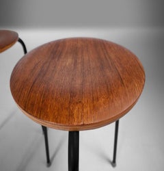 Pair of Early 'Dot' Stools / Nesting Tables by Jacobsen for Fritz Hansen, 1960s