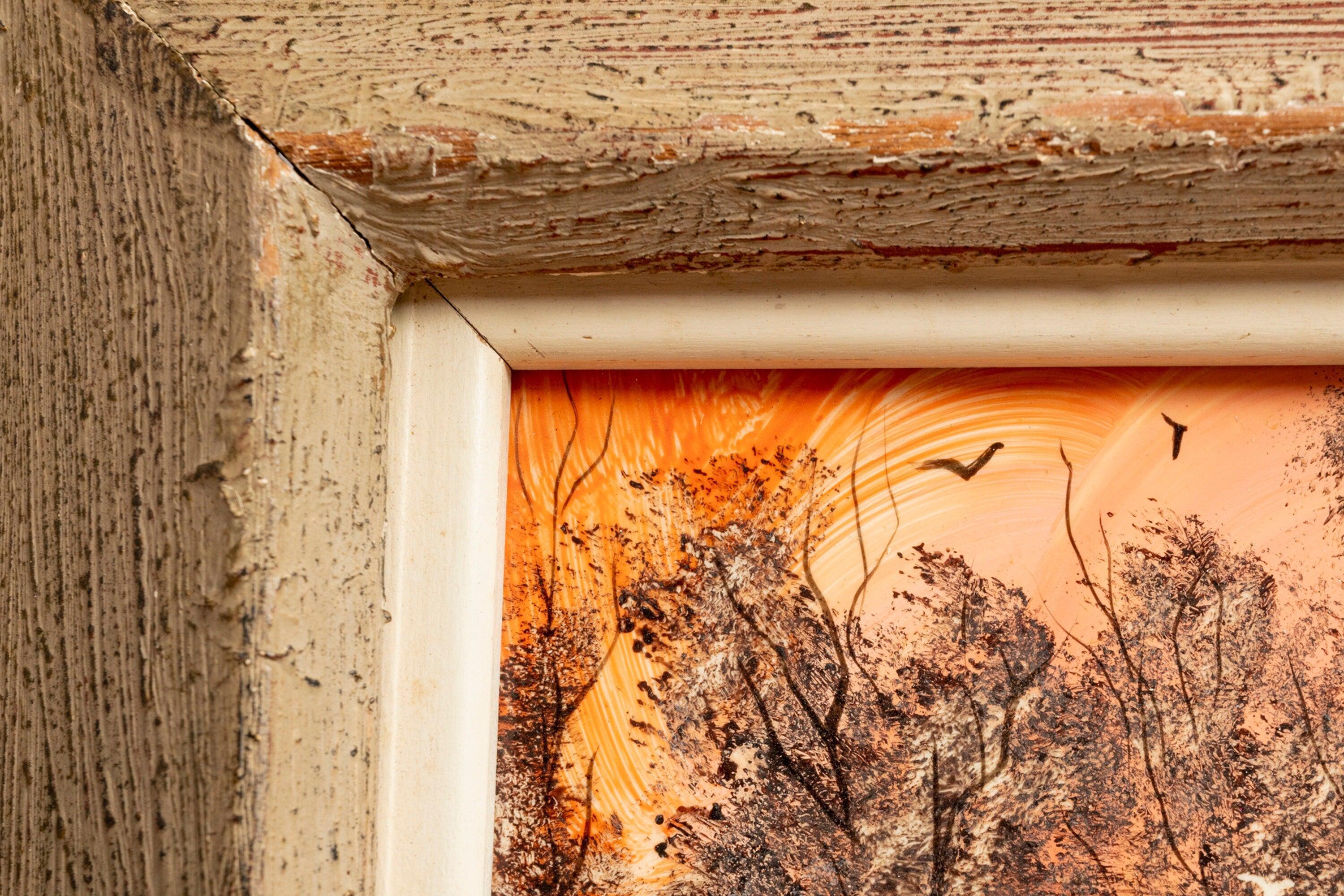 Ensemble de deux '2' peintures à l'huile / carreaux / cadres en bois signés Jack Lord, États-Unis Bon état à Deland, FL