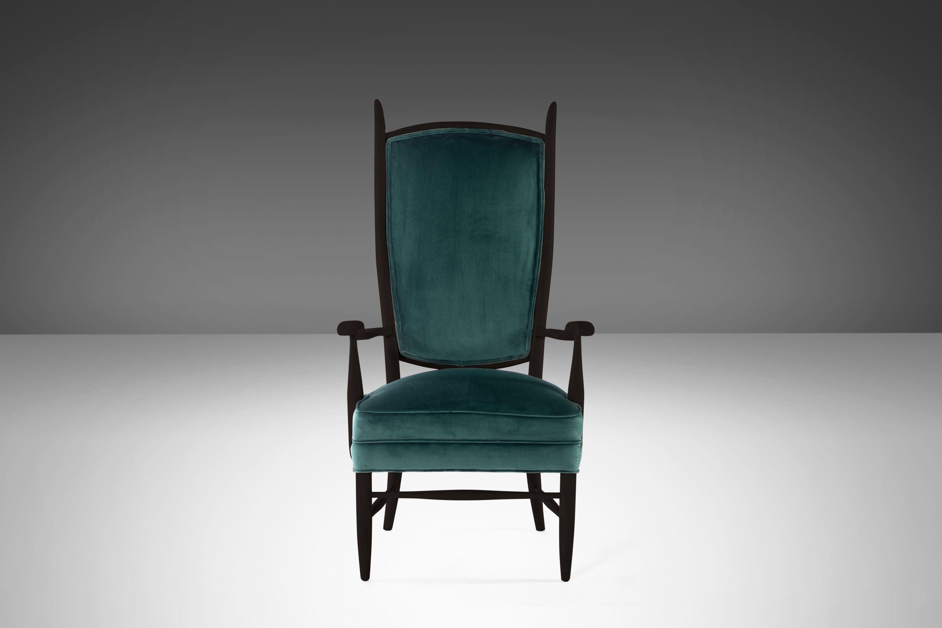 Mid-Century Modern Ensemble de deux chaises Maxwell Royal American à haut dossier « 2 » en bois d'ébène, États-Unis en vente