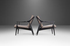 Ensemble de deux fauteuils de salon modernes danois en ébène '2' par Paoli en tissu neuf, vers les années 1960