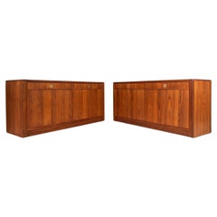 Vintage Set of Two (2) Elegant Mid Century Modern Cabinets Sideboards Credenzas in Teak 