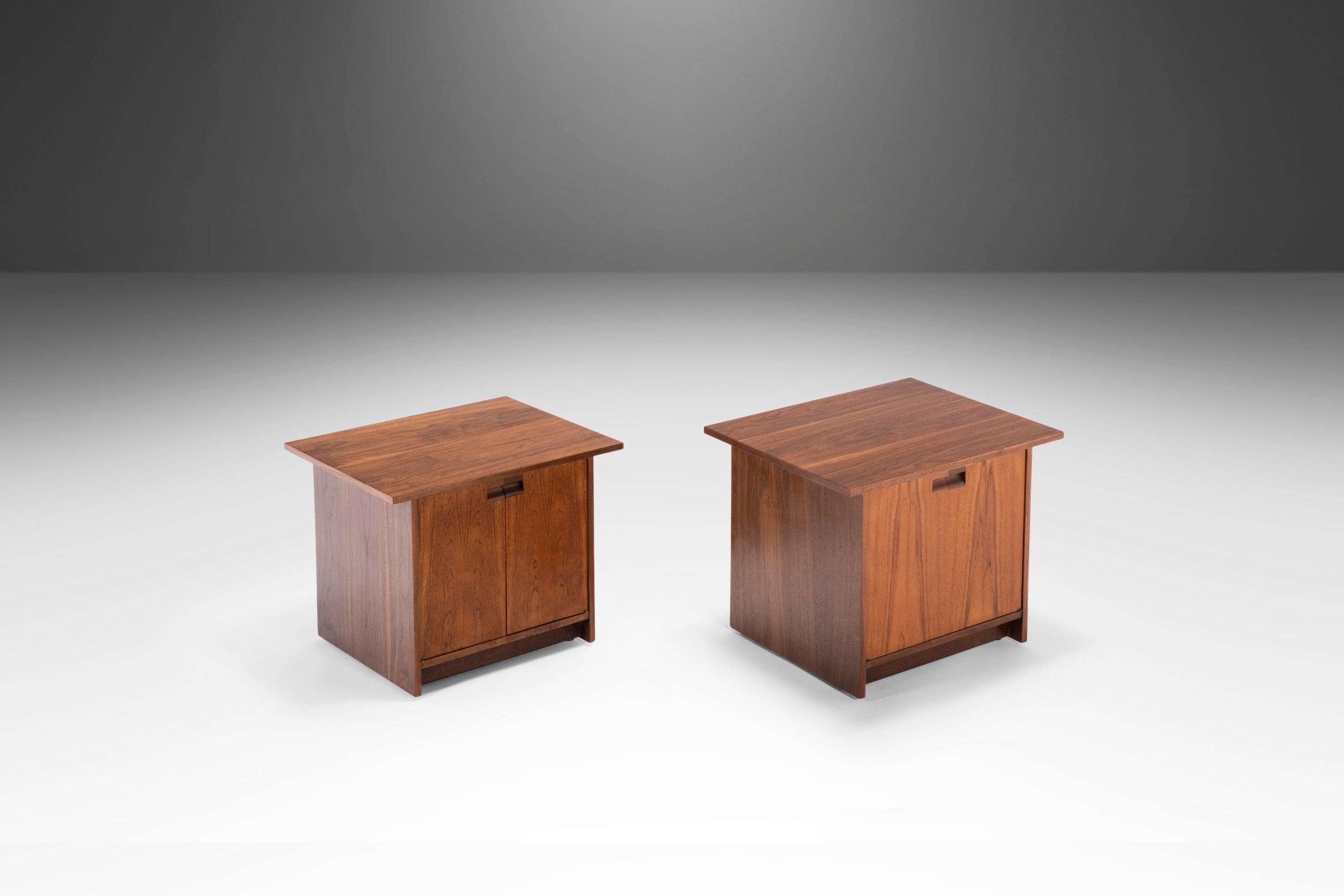 American Set of Two (2) End Tables / Bedside Tables by Milo Baughman for Directional 1960
