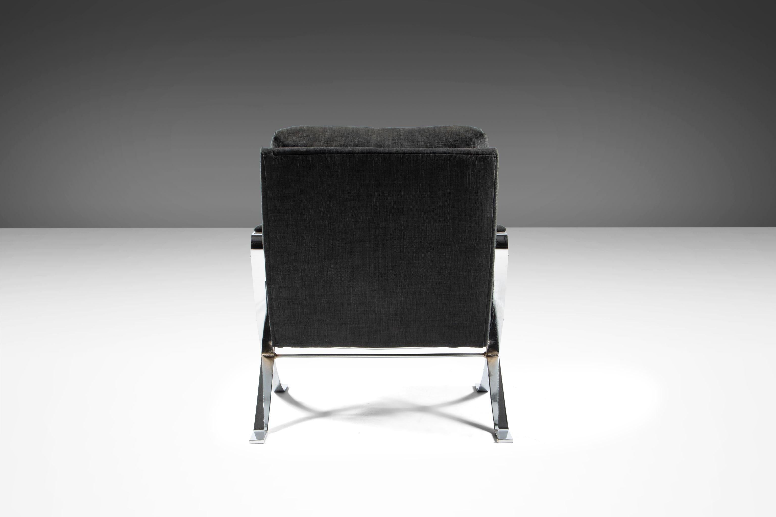 Ensemble de deux (2) chaises longues Flair de Bernhardt en chrome, États-Unis, vers 1970 Bon état - En vente à Deland, FL