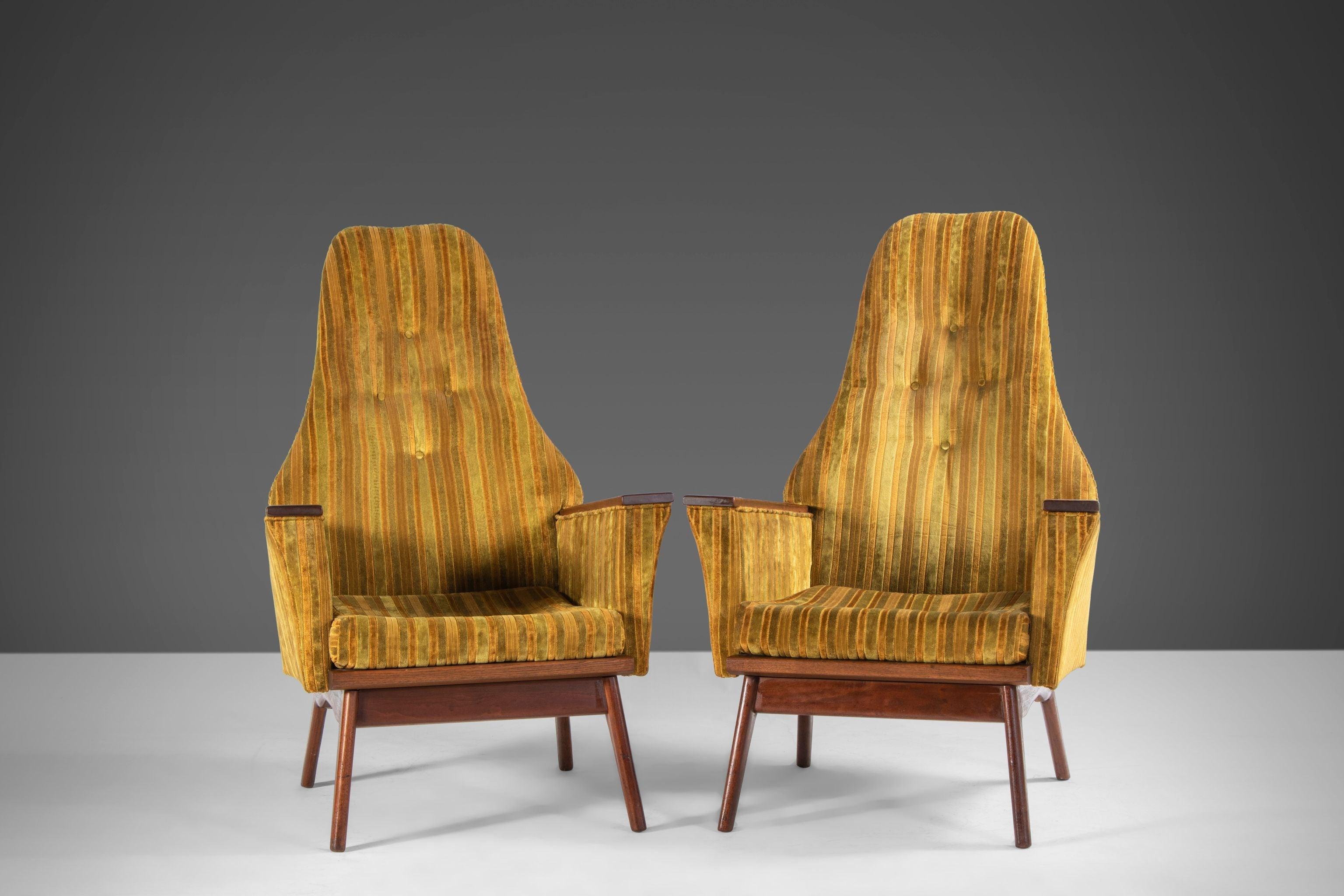 Mid-Century Modern Set of Two (2) High Back 