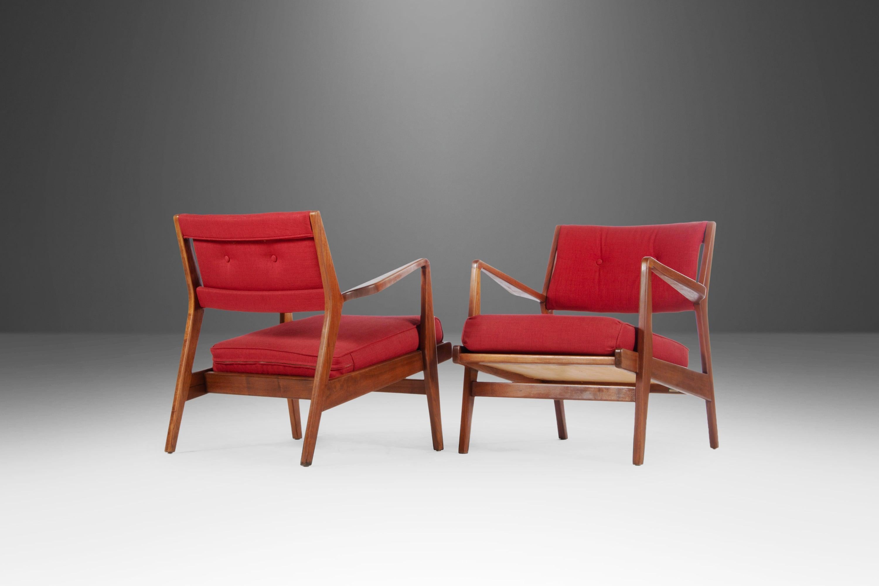 American Set of Two '2' Jens Risom for Knoll Lounge Chairs Model U-430, USA, c. 1960's