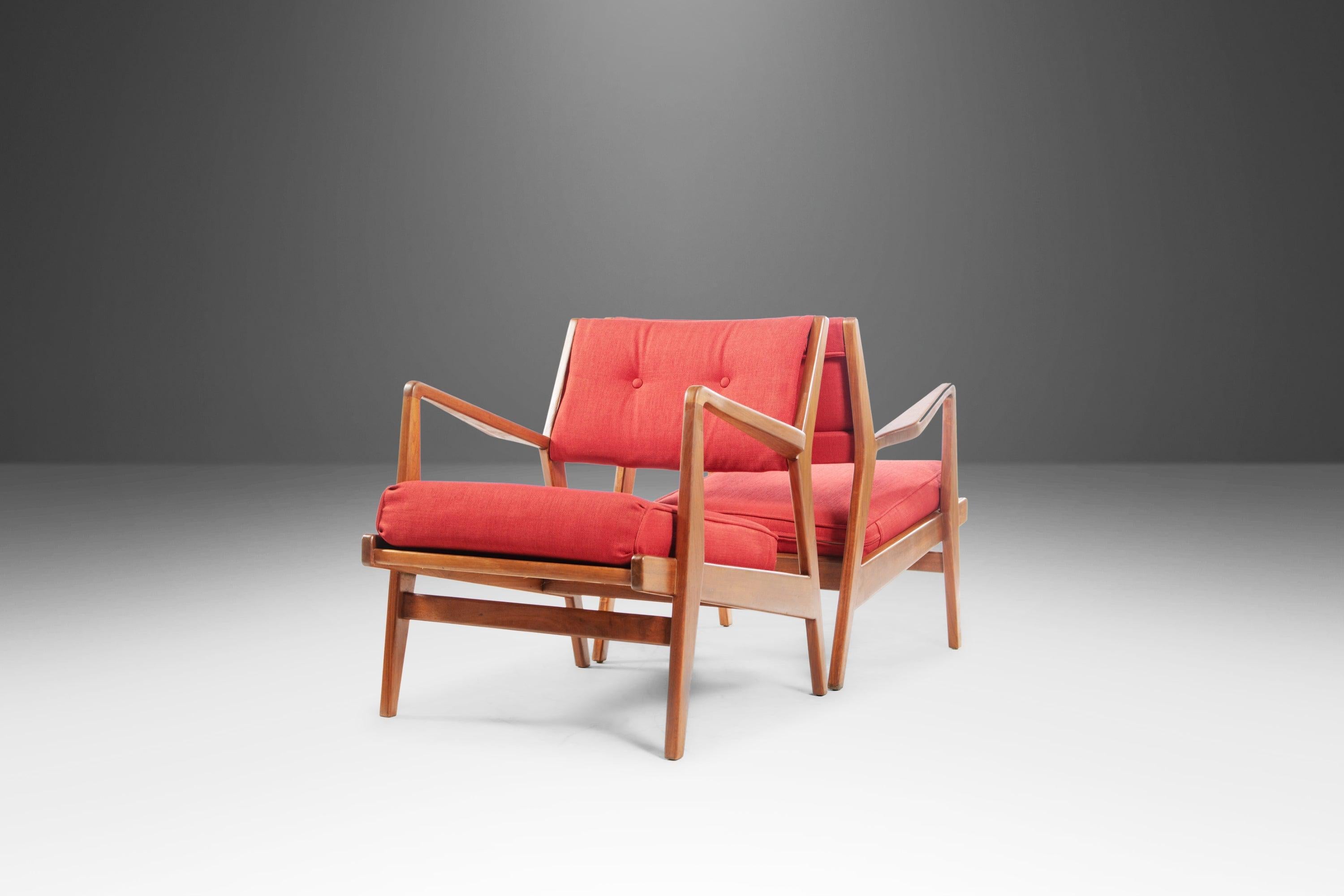 Set of Two '2' Jens Risom for Knoll Lounge Chairs Model U-430, USA, c. 1960's 1