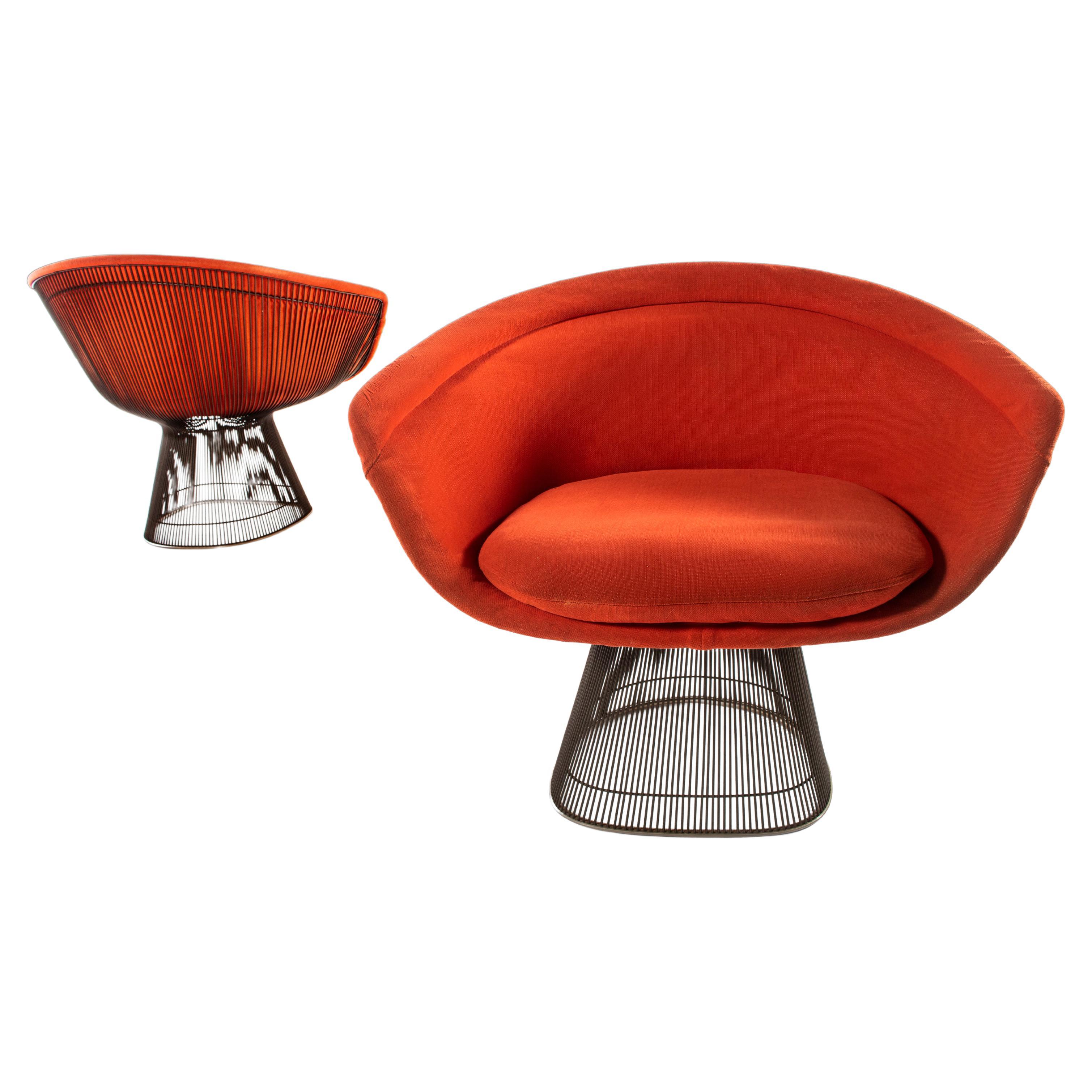 Set of 2 Lounge Chairs by Warren Platner for Knoll in Original Fabric, c. 1966 For Sale