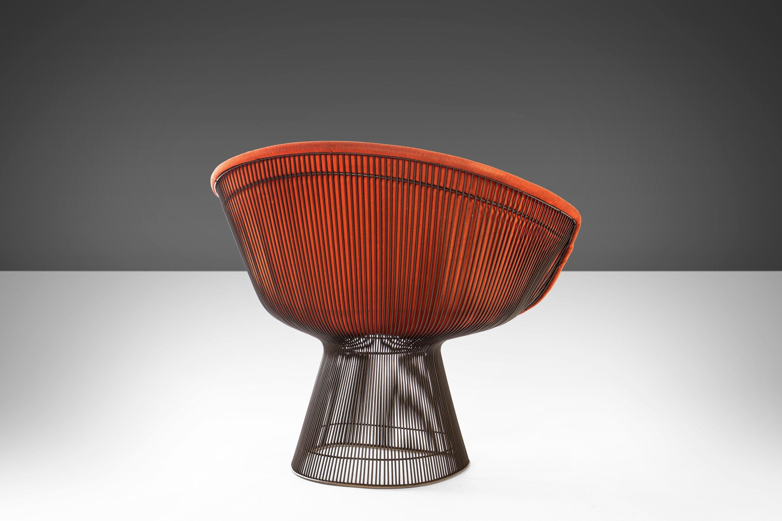 Acier Ensemble de 2 fauteuils de salon de Warren Platner pour Knoll en tissu d'origine, vers 1966 en vente