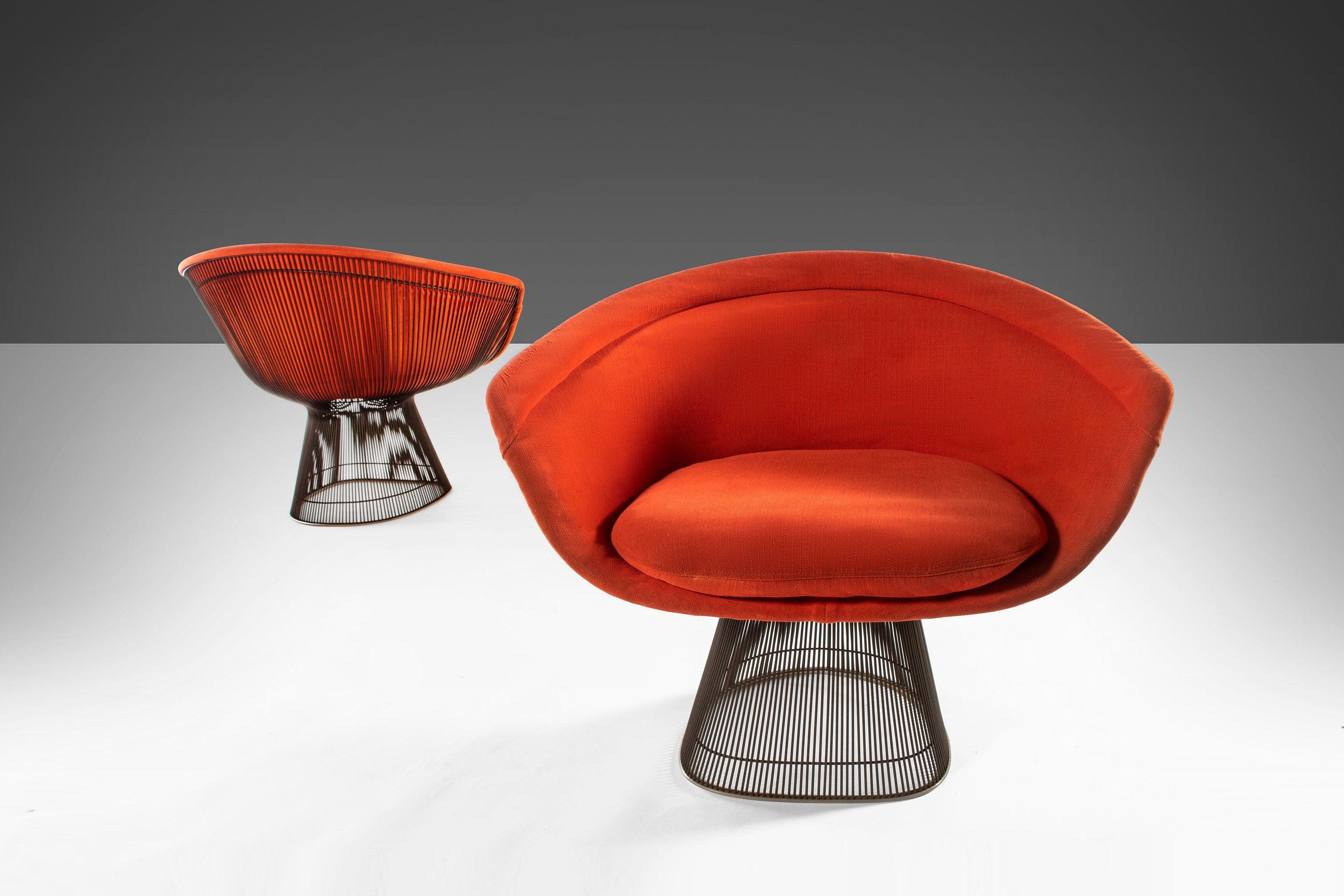 First offered by Knoll in 1966, the Platner Collection wire lounge chairs were built for comfort and with the greatest attention to form. Constructed from sculpted wire and often referred to as “decorative, gentle, and graceful”. Constructed