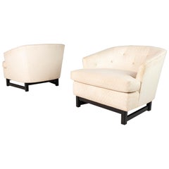 Set of Two '2' Low Profile Barrel Chairs After Edward Wormley for Dunbar, 1960's