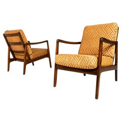 Pair of Model 109 Lounge Chairs by Ole Wanscher for John Stuart in Walnut, 1960s