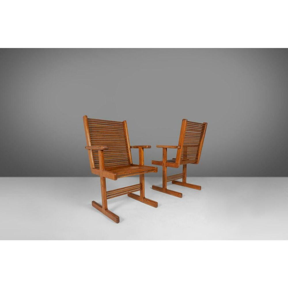 Mission Set of Two (2) Modern Spindle Arm Chairs After Stephen Hynson, c. 1980 For Sale