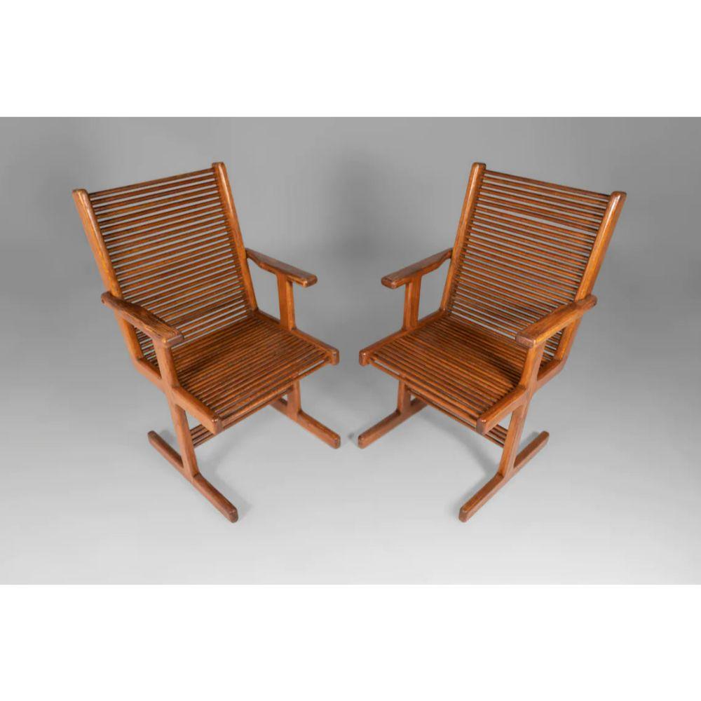Late 20th Century Set of Two (2) Modern Spindle Arm Chairs After Stephen Hynson, c. 1980 For Sale