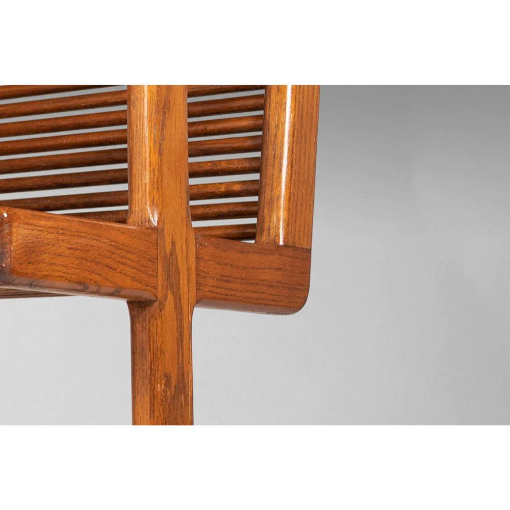 Oak Set of Two (2) Modern Spindle Arm Chairs After Stephen Hynson, c. 1980 For Sale