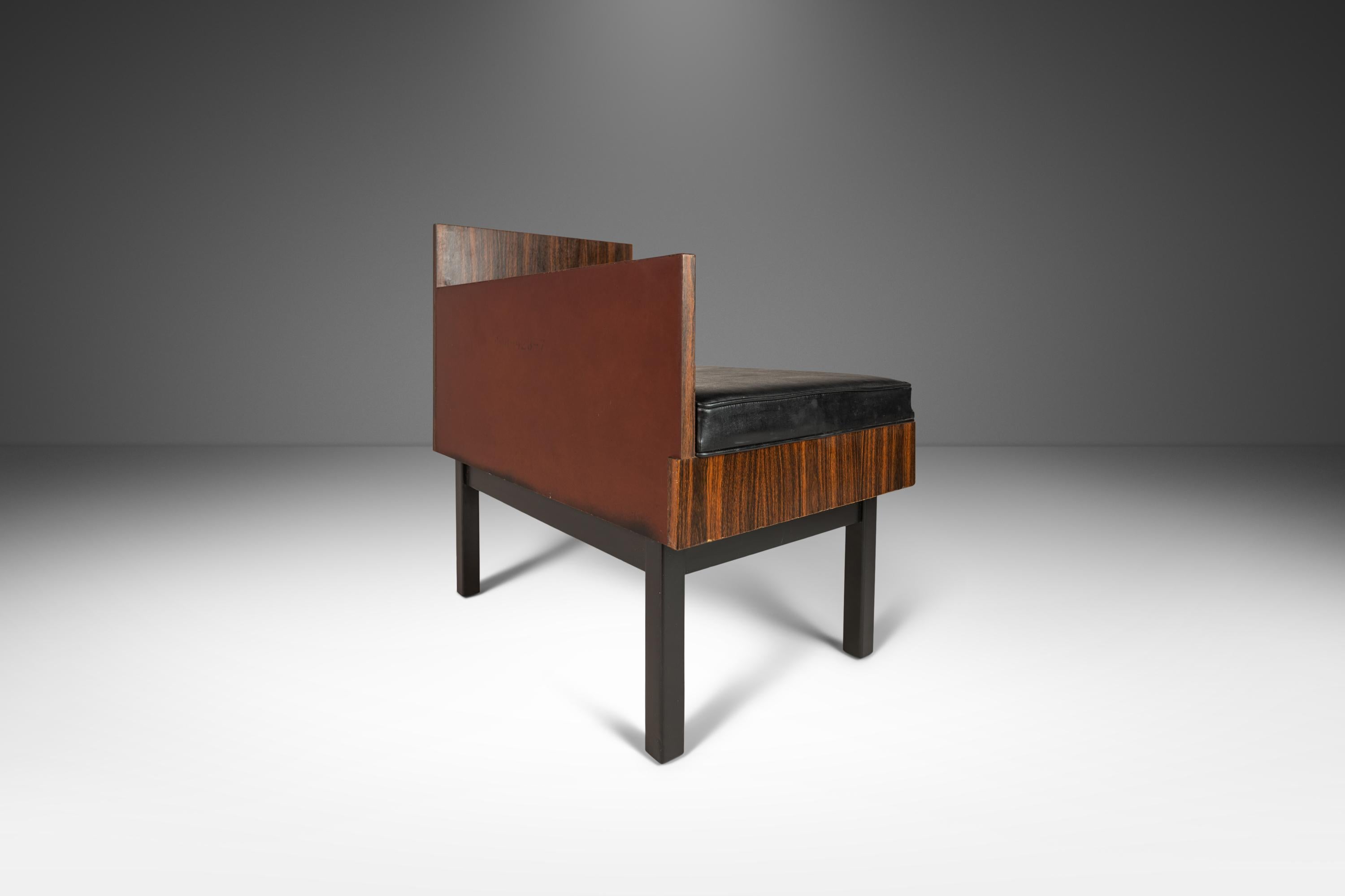Set of Two ( 2 ) Modular Benches Kissing Benches in Rosewood Laminate, c. 1950's For Sale 6
