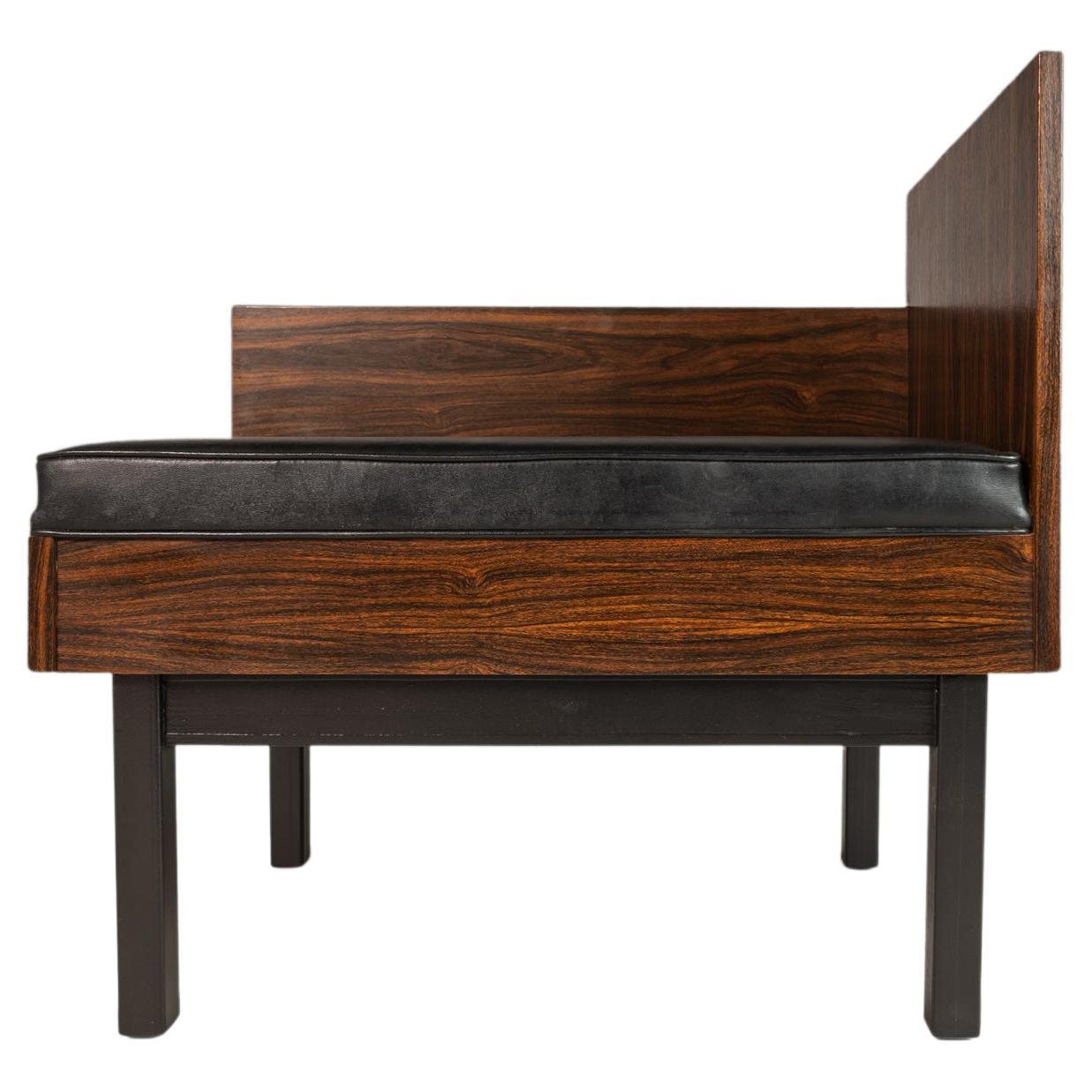 Set of Two ( 2 ) Modular Benches Kissing Benches in Rosewood Laminate, c. 1950's For Sale