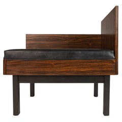Set of Two ( 2 ) Modular Benches Kissing Benches in Rosewood Laminate, c. 1950's
