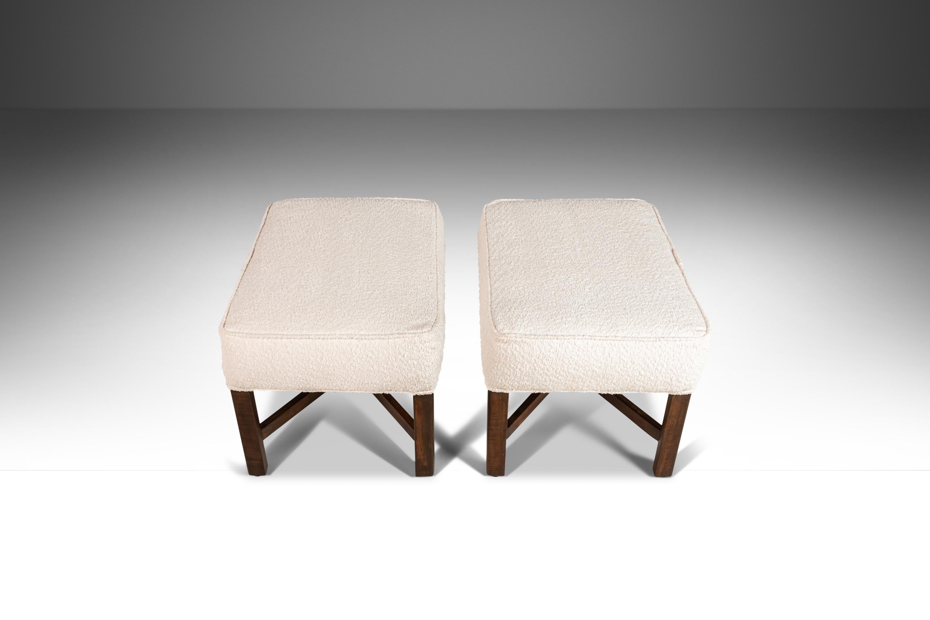 American Set of Two '2' Ottomans Footstools After Edward Wormley for Dunbar, USA, 1960s