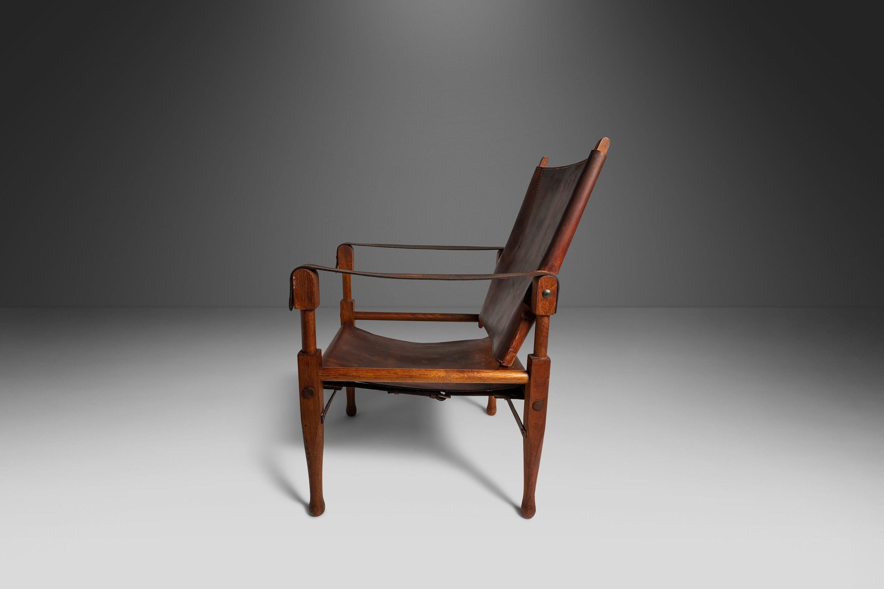 International Style Set of Two '2' Leather Safari Chairs by Wilhelm Kienzle for Wohnbedarf, c. 1950s