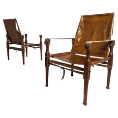 Set of Two (2) Safari Chairs by Kaare Klint for Rud Rasmussen, Denmark, c. 1960s