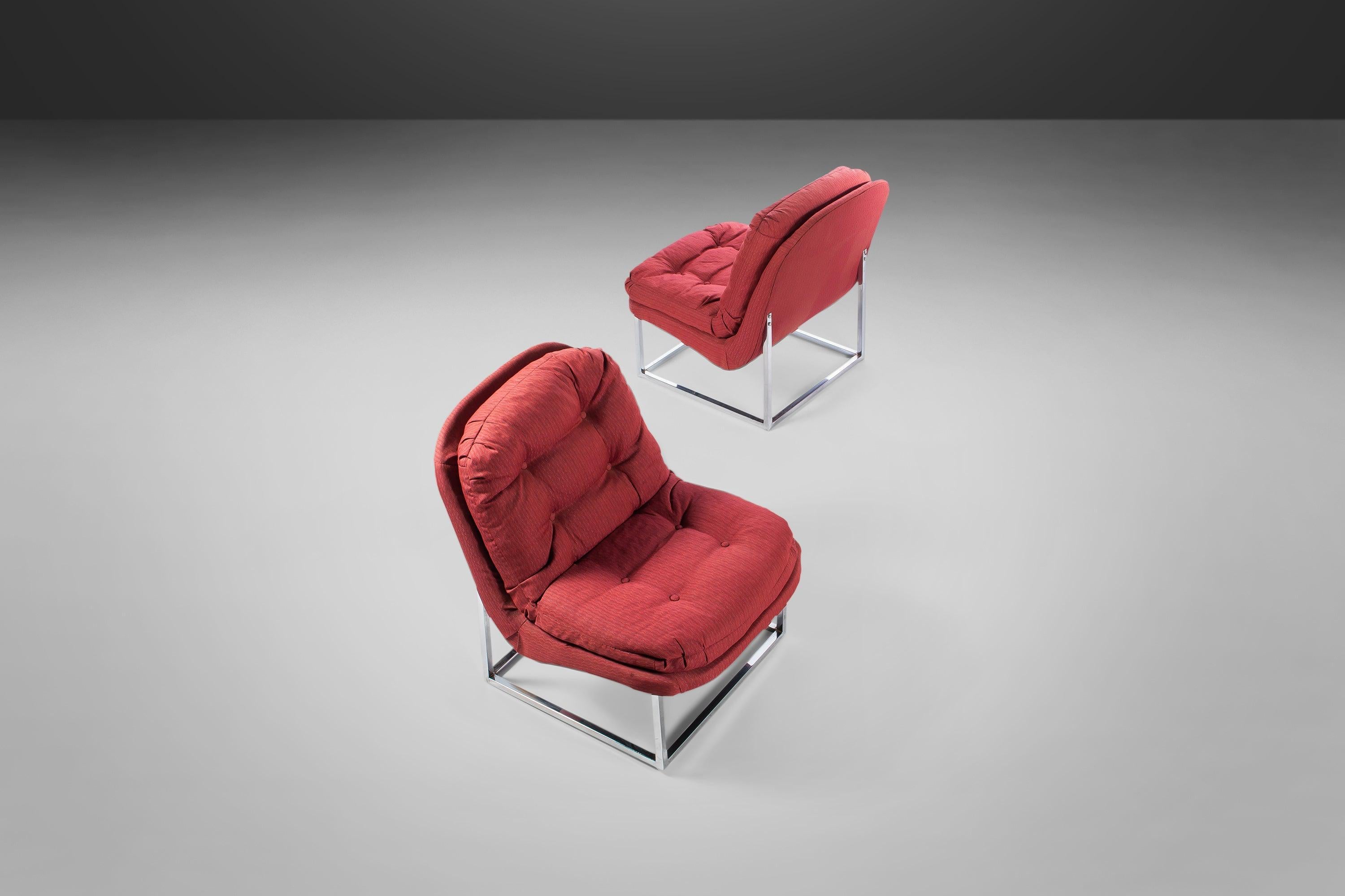 Set of Two '2' Scoop Lounge Chairs Attributed to Milo Baughman, USA, c. 1970's For Sale 4