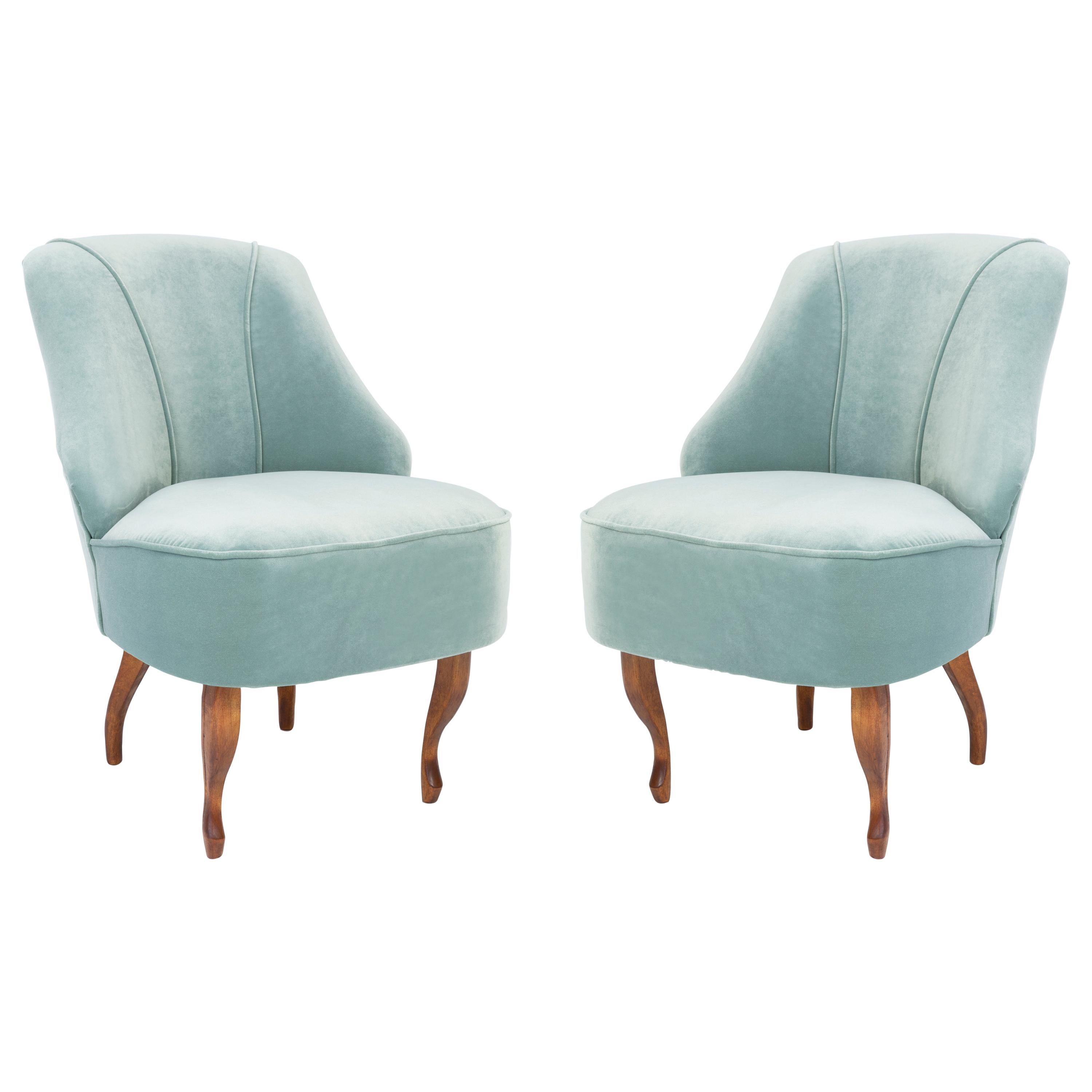 Set of Two 20th Century Art Deco Mint Armchairs, Germany, 1950s