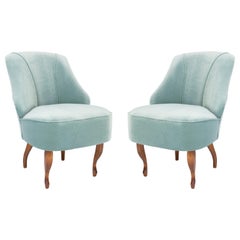 Set of Two 20th Century Art Deco Mint Armchairs, Germany, 1950s