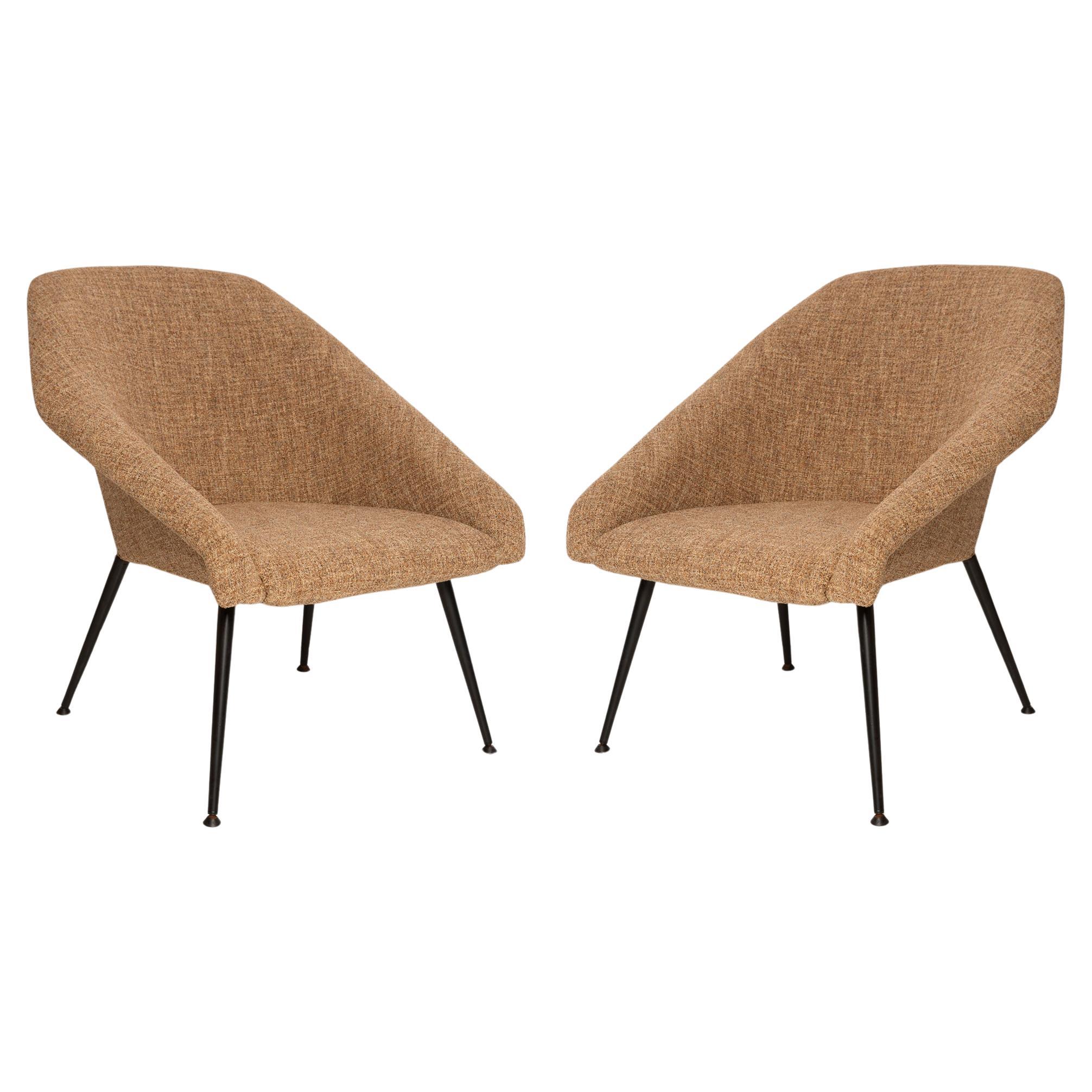 Set of Two 20th Century Beige "Eva" Club Armchairs, 1960s For Sale