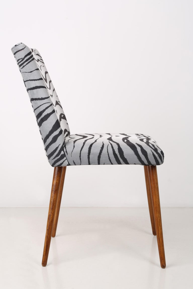 Set of Two 20th Century Black and White Zebra Velvet Chairs, 1960s For Sale at 1stDibs black