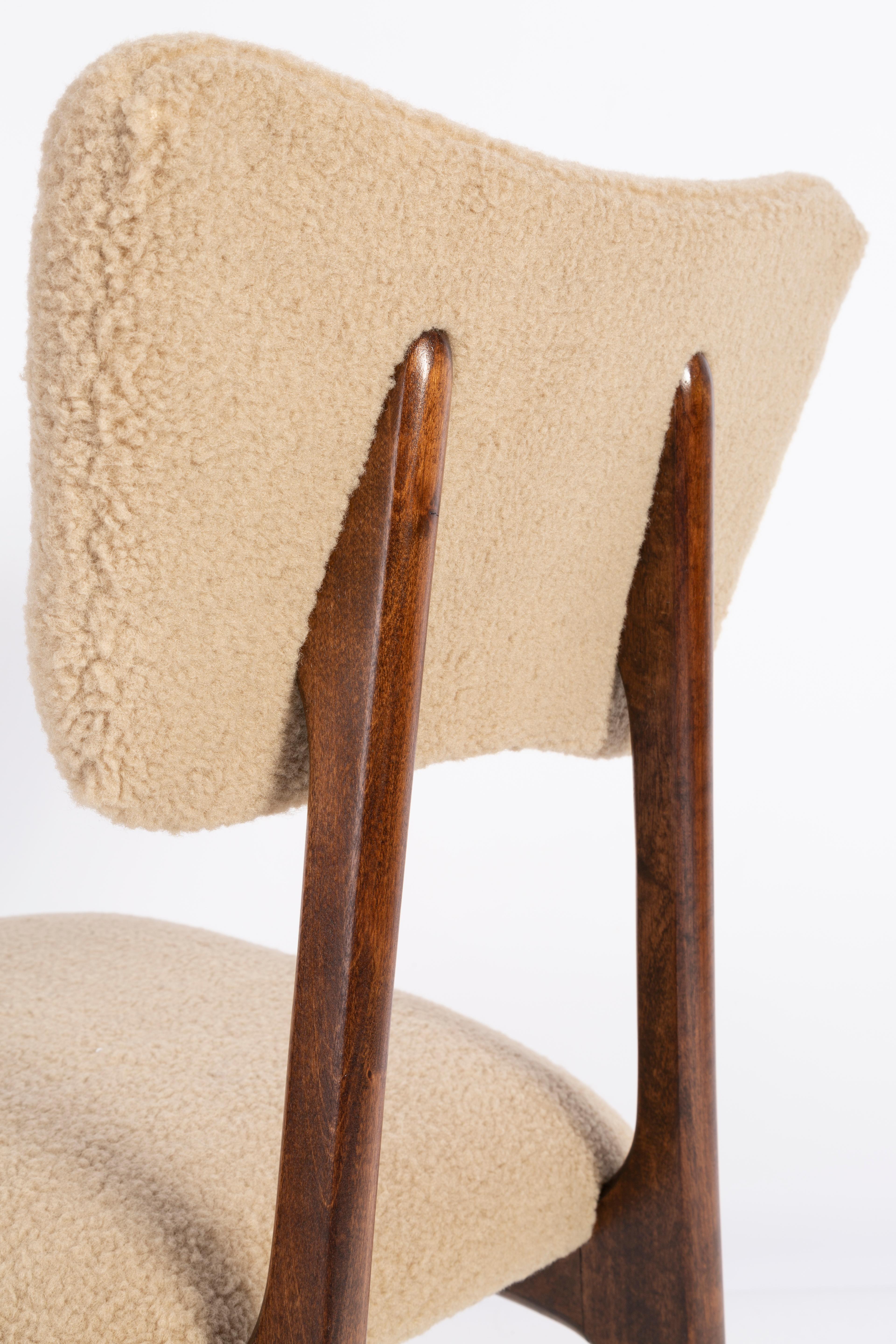 Velvet Set of Two 20th Century Camel Boucle Chairs, 1960s For Sale