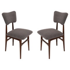 Set of Two 20th Century Chairs in Dark Boucle, Europe, 1960s