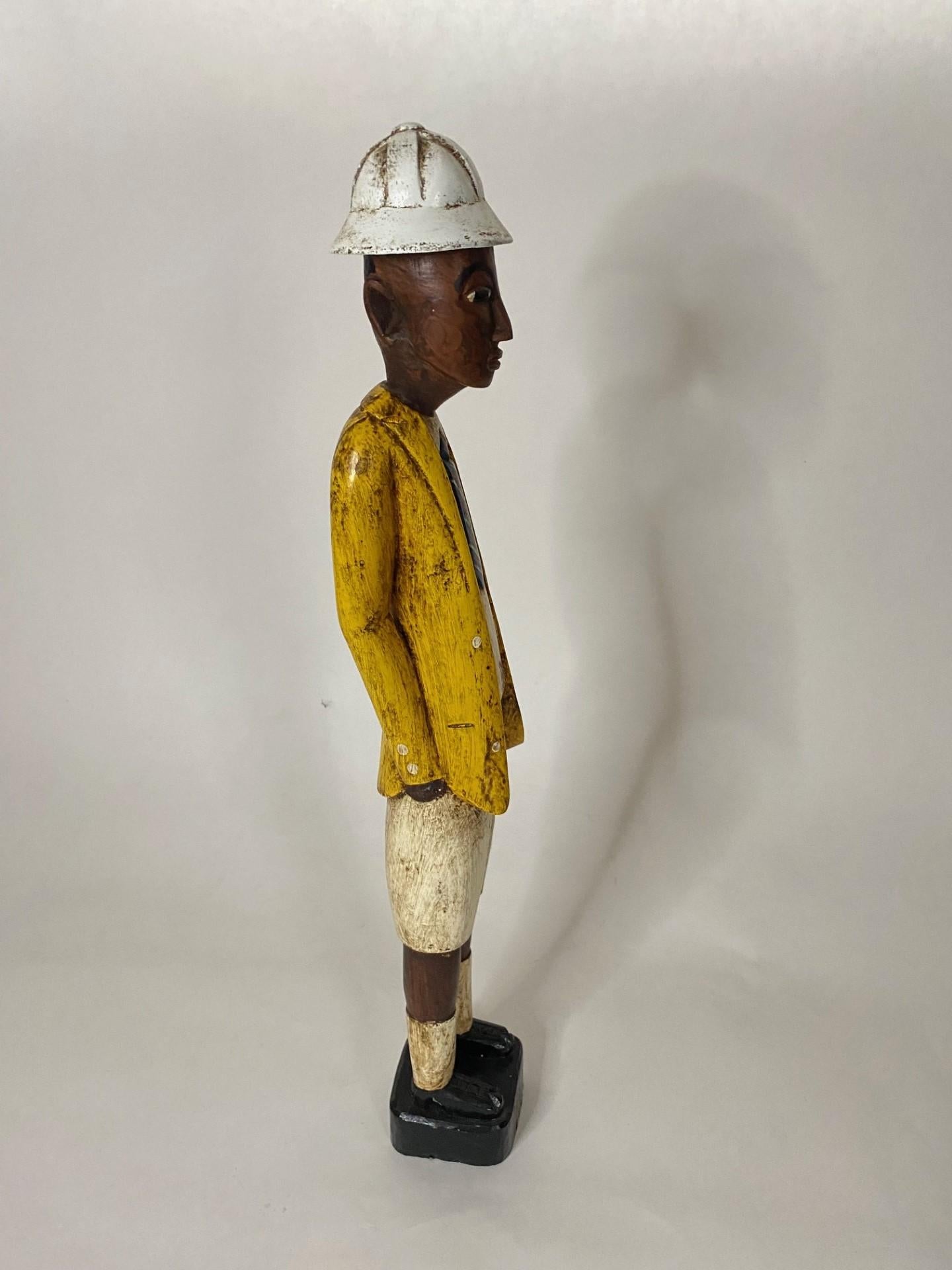 Set of Two 20th Century Hand Carved & Hand Painted African Workman For Sale 5