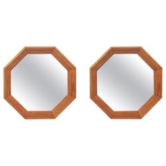 Set of Two 20th Century Italian Geometric Wooden Mirrors